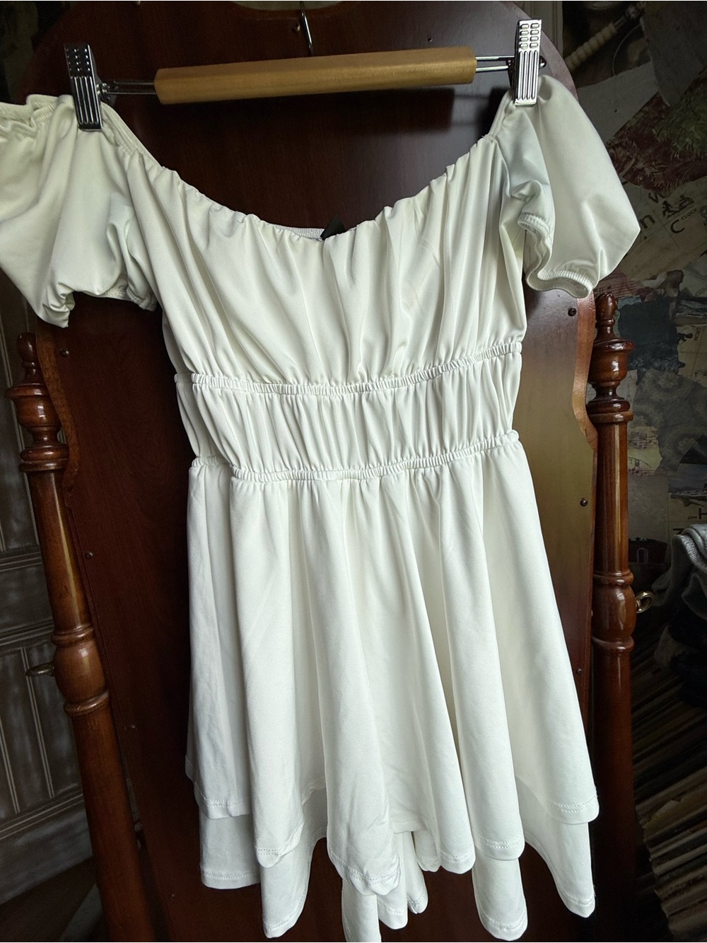 Windsor Off-Shoulder white Skater Dress